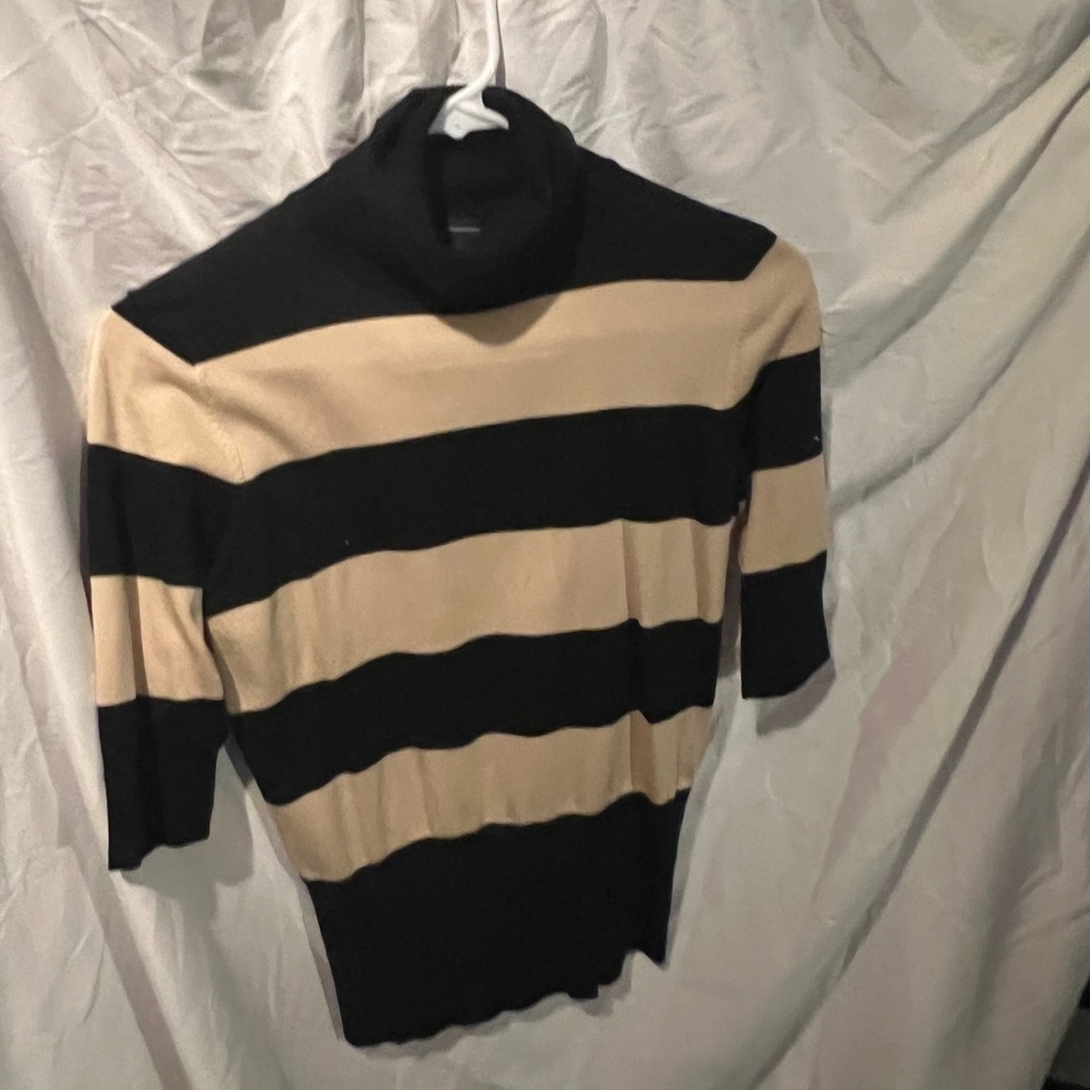 INC International Concepts Black and Tan Striped Sweater